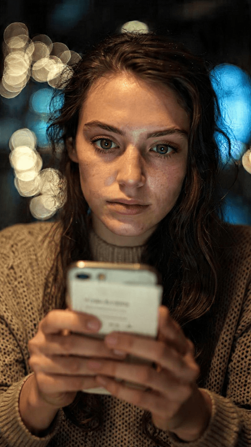Woman using receipt scanning app on smartphone - digitizing paper receipt for automated expense management